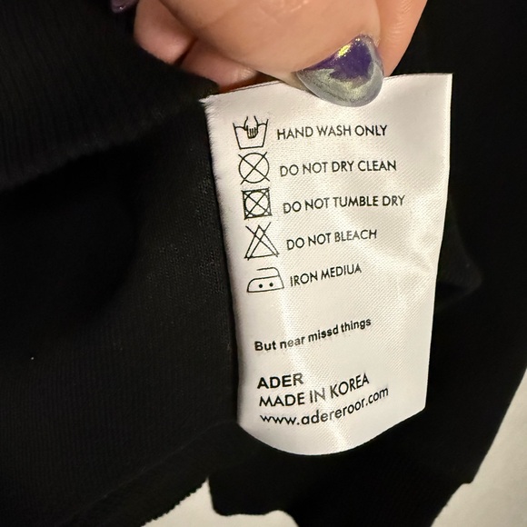 Ader Error Ghost Sweatshirt Noir Crewneck Pullover - Picture 8 of 9